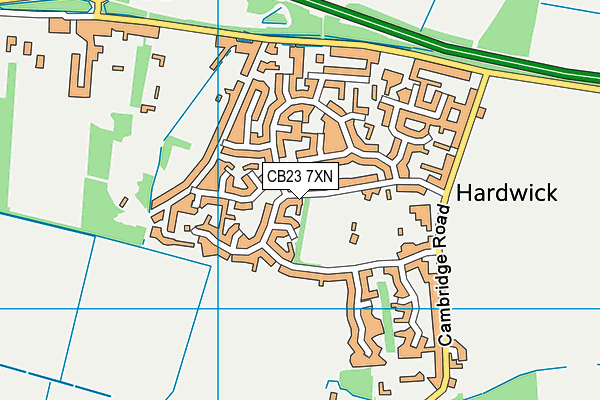 CB23 7XN map - OS VectorMap District (Ordnance Survey)