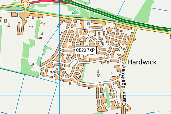 CB23 7XP map - OS VectorMap District (Ordnance Survey)