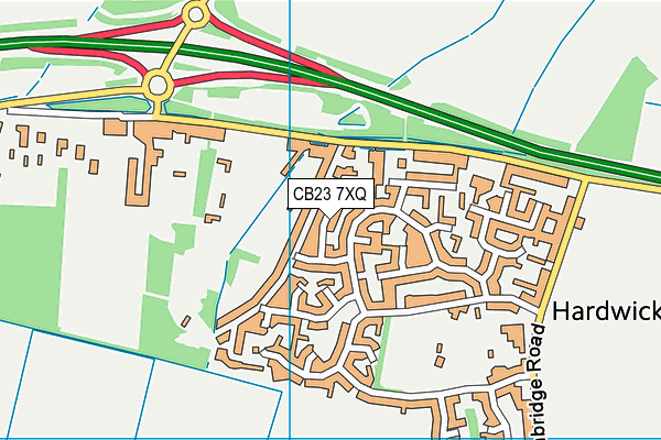 CB23 7XQ map - OS VectorMap District (Ordnance Survey)