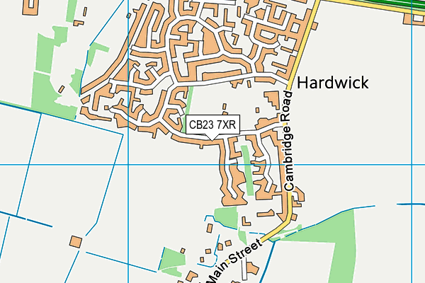 CB23 7XR map - OS VectorMap District (Ordnance Survey)