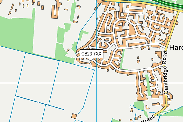 CB23 7XX map - OS VectorMap District (Ordnance Survey)
