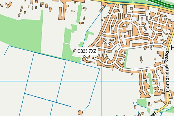 CB23 7XZ map - OS VectorMap District (Ordnance Survey)