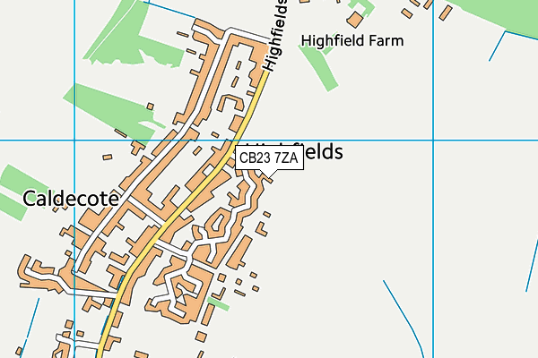 CB23 7ZA map - OS VectorMap District (Ordnance Survey)