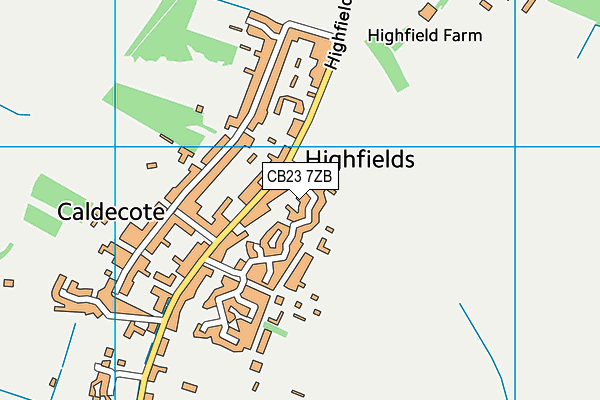 CB23 7ZB map - OS VectorMap District (Ordnance Survey)