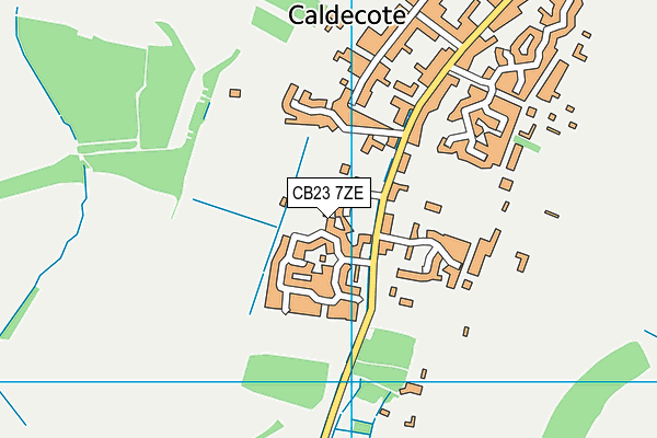 CB23 7ZE map - OS VectorMap District (Ordnance Survey)