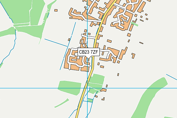 CB23 7ZF map - OS VectorMap District (Ordnance Survey)