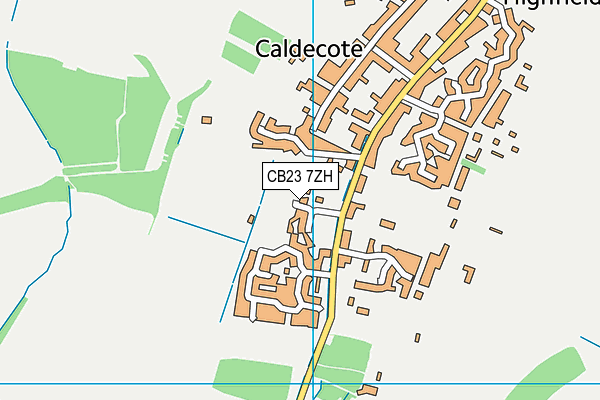 Caldecote Recreation Ground map (CB23 7ZH) - OS VectorMap District (Ordnance Survey)