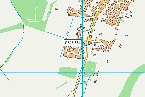CB23 7ZJ map - OS VectorMap District (Ordnance Survey)