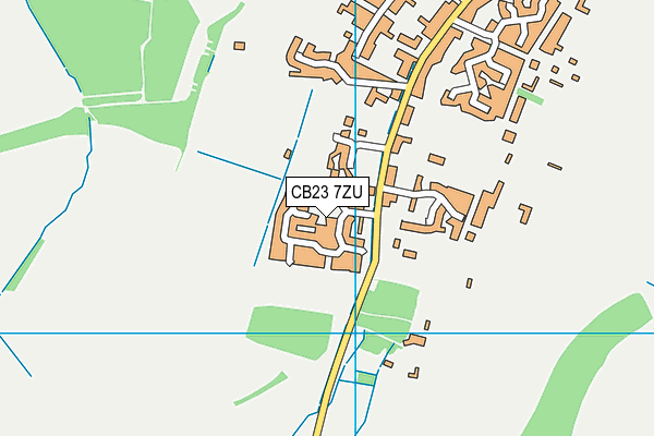 CB23 7ZU map - OS VectorMap District (Ordnance Survey)