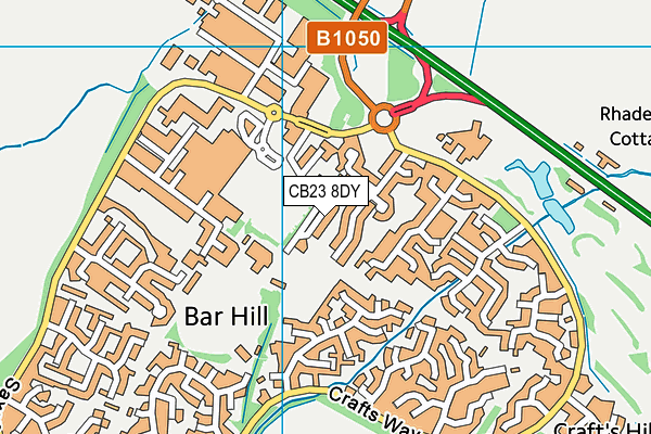 Bar Hill County Primary School map (CB23 8DY) - OS VectorMap District (Ordnance Survey)