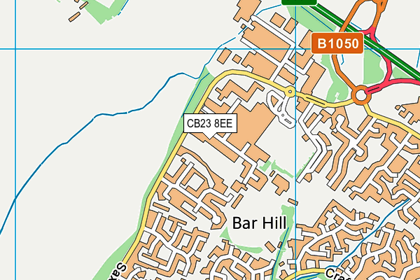 CB23 8EE map - OS VectorMap District (Ordnance Survey)