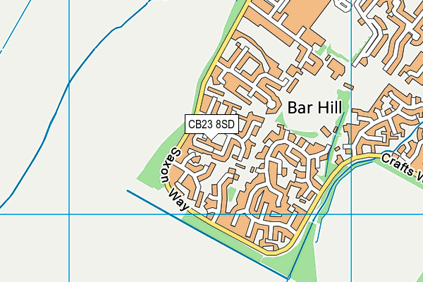 CB23 8SD map - OS VectorMap District (Ordnance Survey)