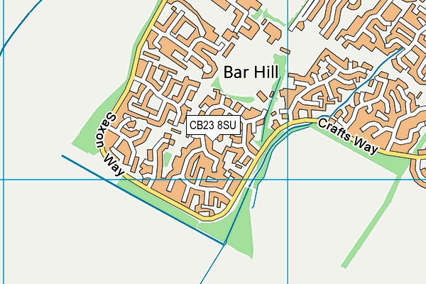 Bar Hill Village Green map (CB23 8SU) - OS VectorMap District (Ordnance Survey)