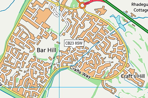 CB23 8SW map - OS VectorMap District (Ordnance Survey)