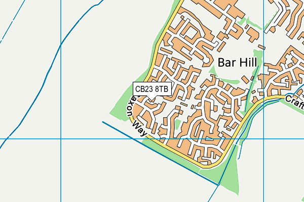 CB23 8TB map - OS VectorMap District (Ordnance Survey)