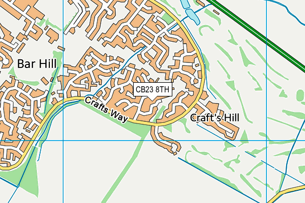 CB23 8TH map - OS VectorMap District (Ordnance Survey)
