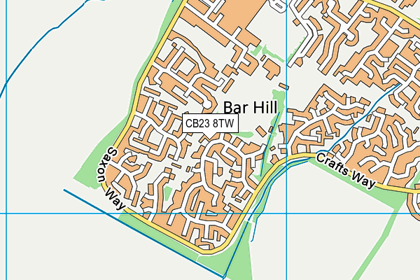 CB23 8TW map - OS VectorMap District (Ordnance Survey)