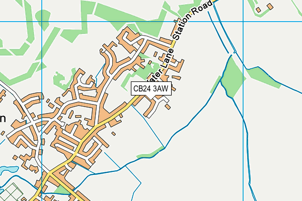Oakington Recreation Ground map (CB24 3AW) - OS VectorMap District (Ordnance Survey)