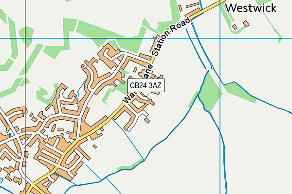 CB24 3AZ map - OS VectorMap District (Ordnance Survey)
