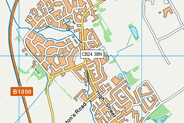 CB24 3BN map - OS VectorMap District (Ordnance Survey)