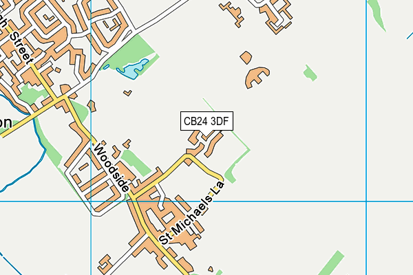 CB24 3DF map - OS VectorMap District (Ordnance Survey)