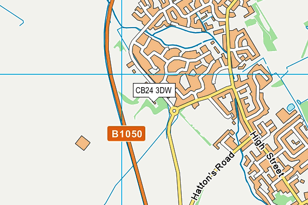 CB24 3DW map - OS VectorMap District (Ordnance Survey)