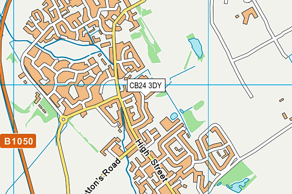 CB24 3DY map - OS VectorMap District (Ordnance Survey)