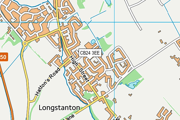 CB24 3EE map - OS VectorMap District (Ordnance Survey)
