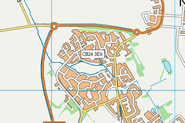 CB24 3EX map - OS VectorMap District (Ordnance Survey)