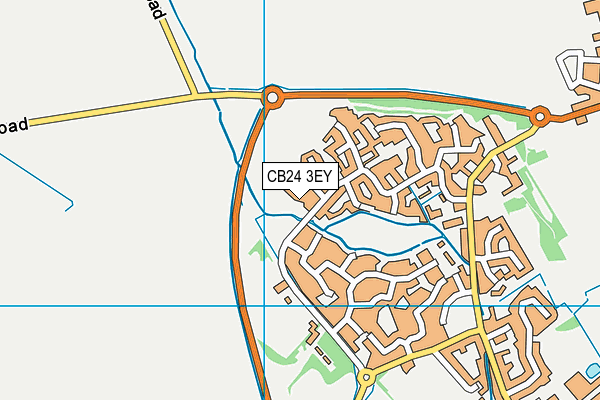 CB24 3EY map - OS VectorMap District (Ordnance Survey)