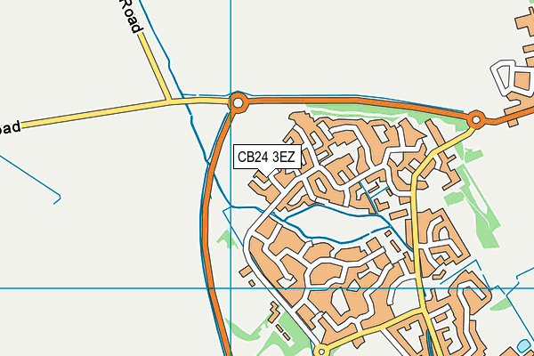 CB24 3EZ map - OS VectorMap District (Ordnance Survey)