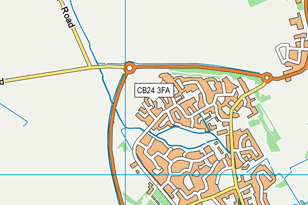 CB24 3FA map - OS VectorMap District (Ordnance Survey)