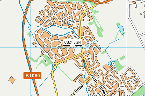 CB24 3GN map - OS VectorMap District (Ordnance Survey)