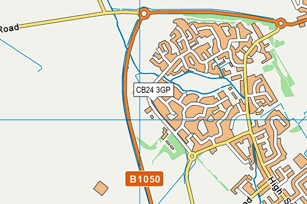 CB24 3GP map - OS VectorMap District (Ordnance Survey)