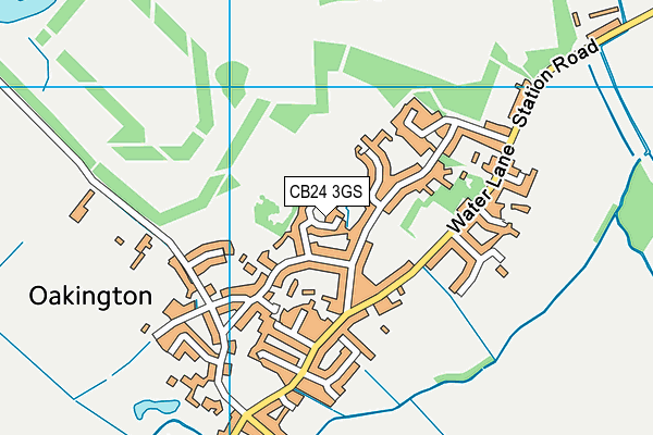 CB24 3GS map - OS VectorMap District (Ordnance Survey)