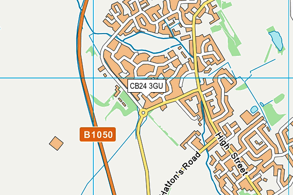 CB24 3GU map - OS VectorMap District (Ordnance Survey)