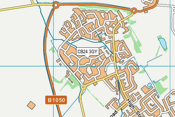 CB24 3GY map - OS VectorMap District (Ordnance Survey)