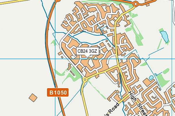 CB24 3GZ map - OS VectorMap District (Ordnance Survey)
