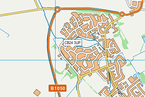 CB24 3UP map - OS VectorMap District (Ordnance Survey)