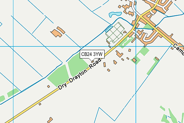 CB24 3YW map - OS VectorMap District (Ordnance Survey)