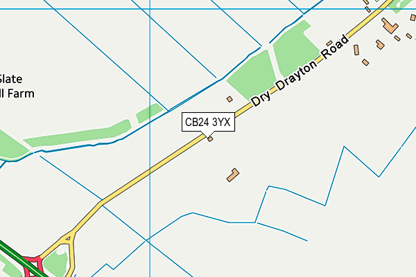 CB24 3YX map - OS VectorMap District (Ordnance Survey)