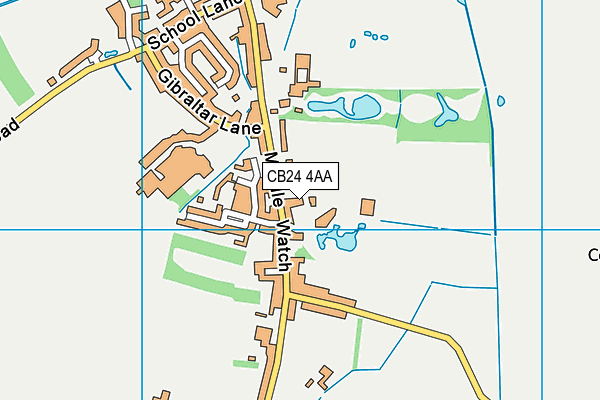 CB24 4AA map - OS VectorMap District (Ordnance Survey)