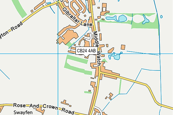 CB24 4AB map - OS VectorMap District (Ordnance Survey)