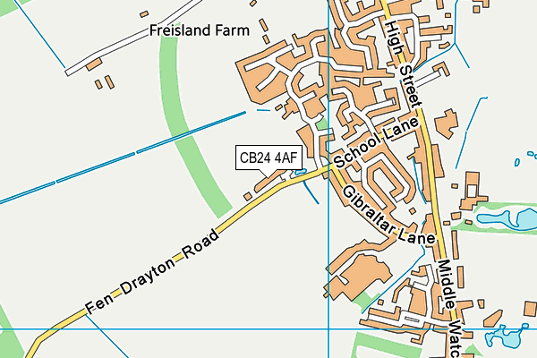 CB24 4AF map - OS VectorMap District (Ordnance Survey)