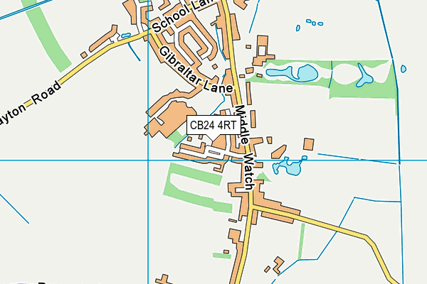 CB24 4RT map - OS VectorMap District (Ordnance Survey)