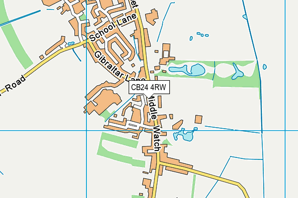 CB24 4RW map - OS VectorMap District (Ordnance Survey)