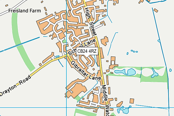 CB24 4RZ map - OS VectorMap District (Ordnance Survey)