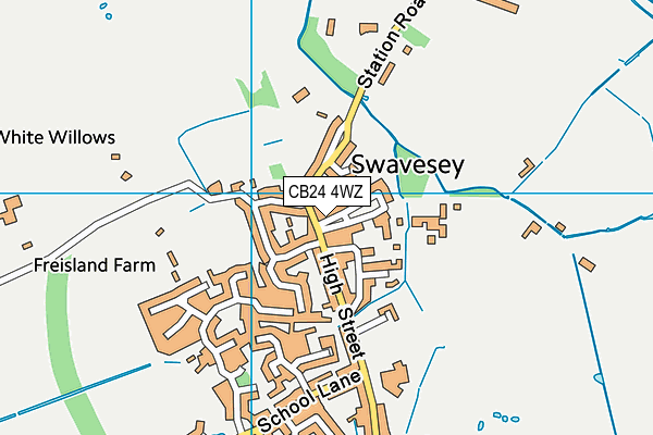 CB24 4WZ map - OS VectorMap District (Ordnance Survey)