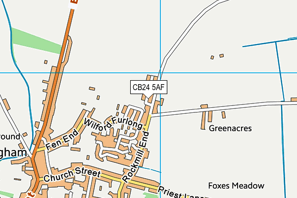 CB24 5AF map - OS VectorMap District (Ordnance Survey)