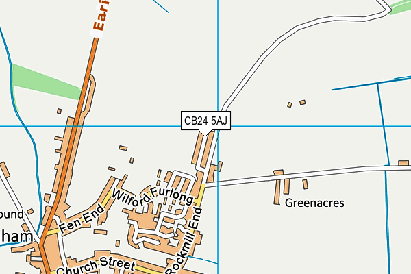 CB24 5AJ map - OS VectorMap District (Ordnance Survey)